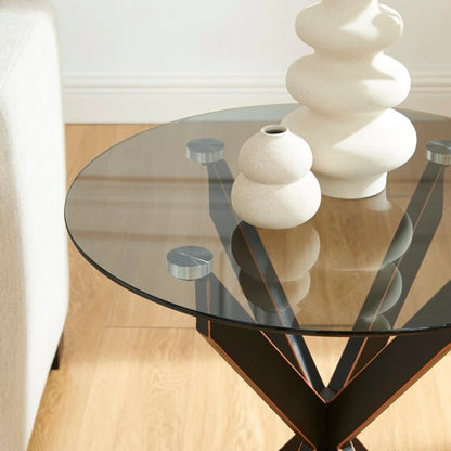 19.7 End Table With Glass Top