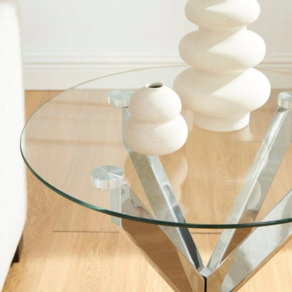 19.7 End Table With Glass Top