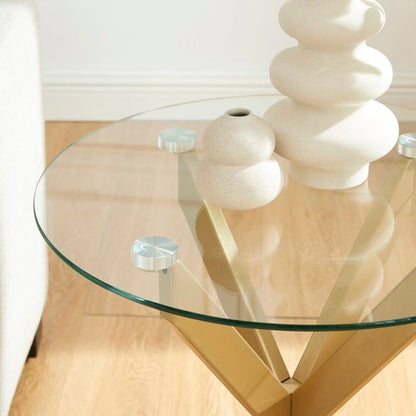 19.7 End Table With Glass Top