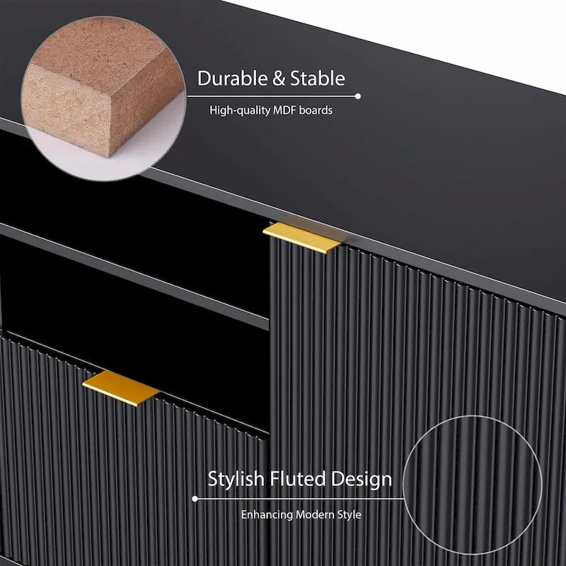 4-Piece Entertainment Wall Unit with 13 Shelves, 8 Drawers, and 2 Cabinets