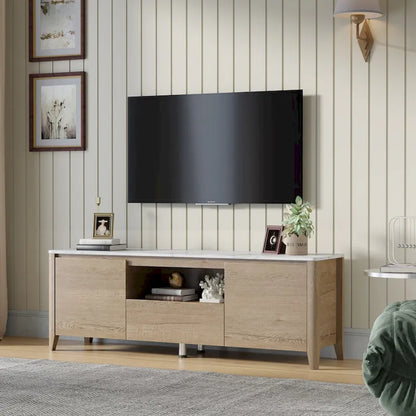 58 TV stand with LED Lights Entertainment Center TV cabinet with Storage for Up to 80 inch for Gaming Living Room Bedroom