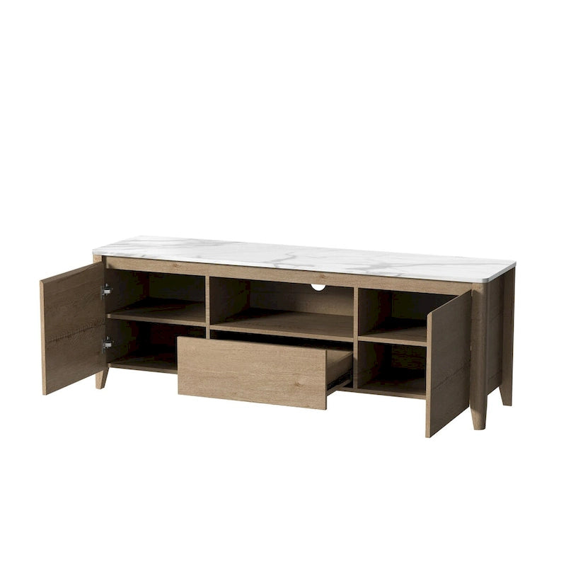 58 TV stand with LED Lights Entertainment Center TV cabinet with Storage for Up to 80 inch for Gaming Living Room Bedroom