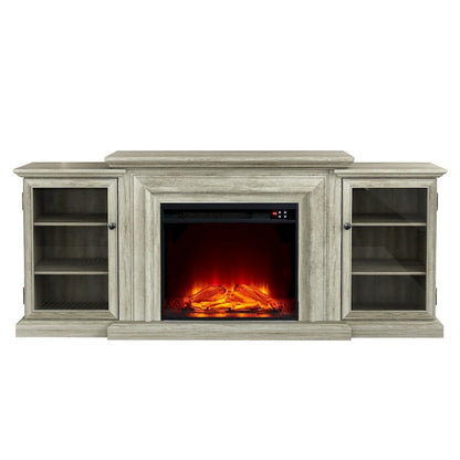 Farmhouse TV Stand with Fireplace - 70 Width -Fits up to 70 TV - 71W x 30H x 15.5D