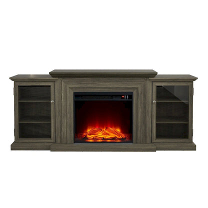 Farmhouse TV Stand with Fireplace - 70 Width -Fits up to 70 TV - 71W x 30H x 15.5D