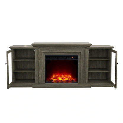 Farmhouse TV Stand with Fireplace - 70 Width -Fits up to 70 TV - 71W x 30H x 15.5D