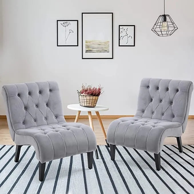 AVAWING Set of 2 Armless Accent Upholstered Lounge Chair