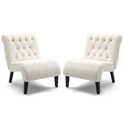 AVAWING Set of 2 Armless Accent Upholstered Lounge Chair