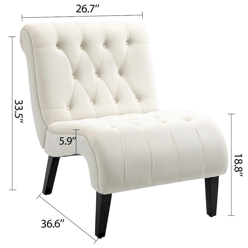 AVAWING Set of 2 Armless Accent Upholstered Lounge Chair