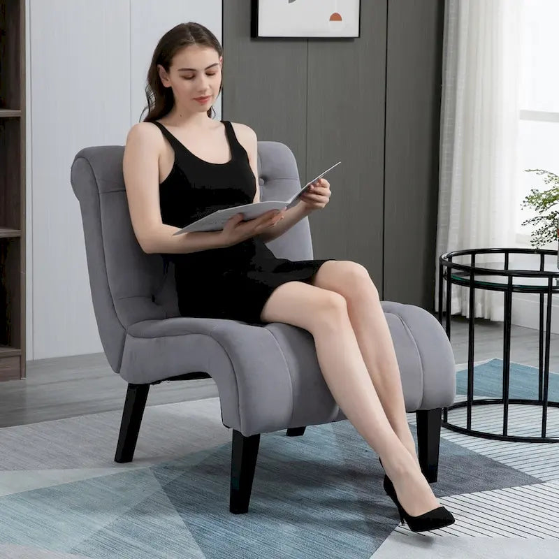 AVAWING Set of 2 Armless Accent Upholstered Lounge Chair