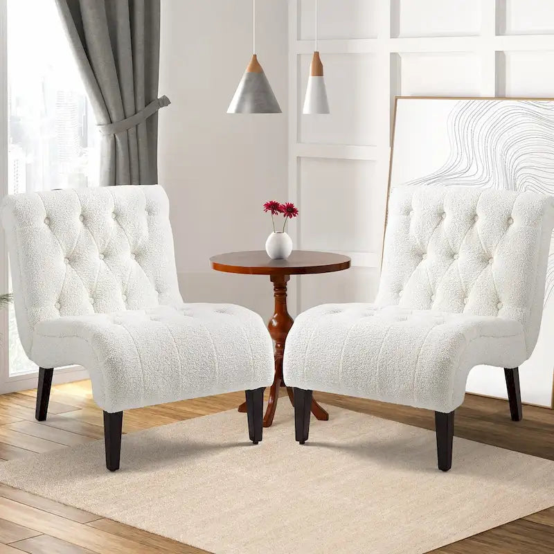 AVAWING Set of 2 Armless Accent Upholstered Lounge Chair