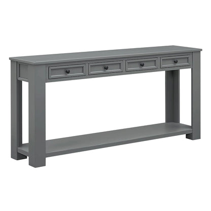 Console Table/Sofa Table with Storage Drawers and Bottom Shelf for Entryway Hallway