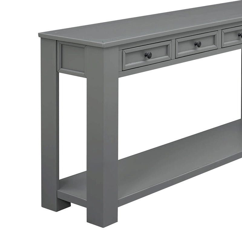 Console Table/Sofa Table with Storage Drawers and Bottom Shelf for Entryway Hallway