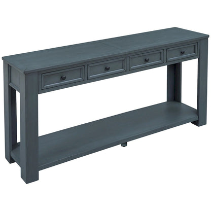 Console Table/Sofa Table with Storage Drawers and Bottom Shelf for Entryway Hallway