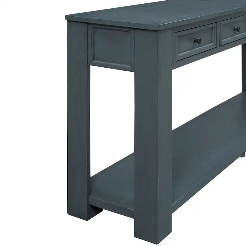 Console Table/Sofa Table with Storage Drawers and Bottom Shelf for Entryway Hallway