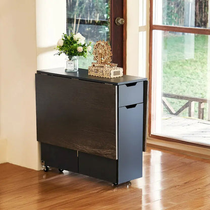 Foldable Kitchen Table Extendable Drop Leaf Dining Table