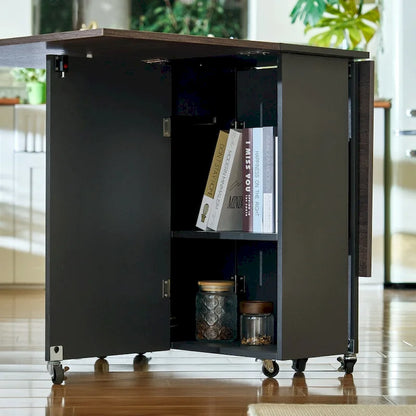 Foldable Kitchen Table Extendable Drop Leaf Dining Table