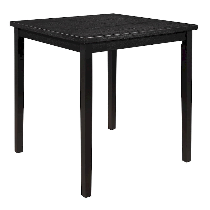 Rina 36 Inch Counter Height Table, 4 Seater Square Top, Black Solid Wood