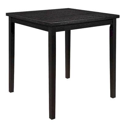 Rina 36 Inch Counter Height Table, 4 Seater Square Top, Black Solid Wood