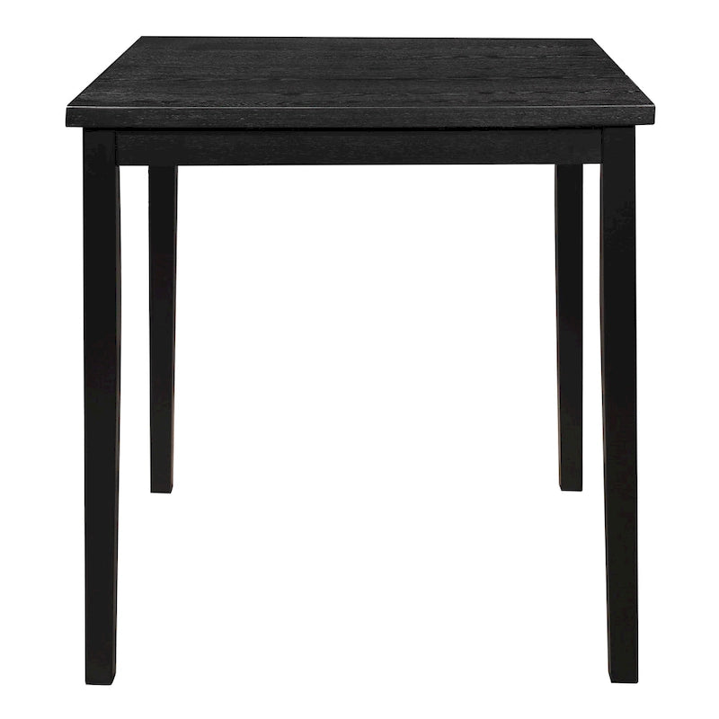Rina 36 Inch Counter Height Table, 4 Seater Square Top, Black Solid Wood