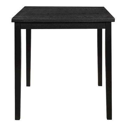Rina 36 Inch Counter Height Table, 4 Seater Square Top, Black Solid Wood