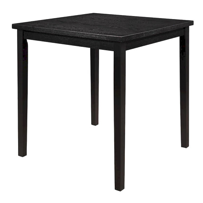 Rina 36 Inch Counter Height Table, 4 Seater Square Top, Black Solid Wood