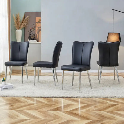 Modern Dining Chairs Set of 4 PU Leather Kitchen Upholstered Chairs