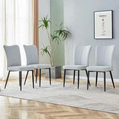 Modern Dining Chairs Set of 4 PU Leather Kitchen Upholstered Chairs