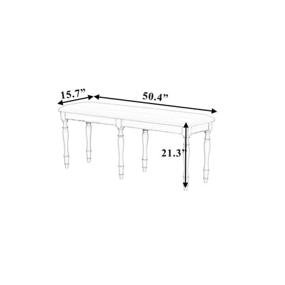 Vintage Traditional 50.4inch Upholstered Dining Bench