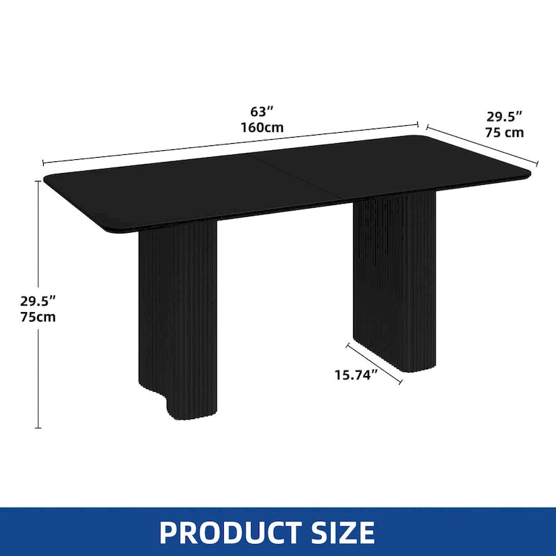 Moasis Modern Dining Table for Kitchen Dining Room for 6-8 People Creamy White