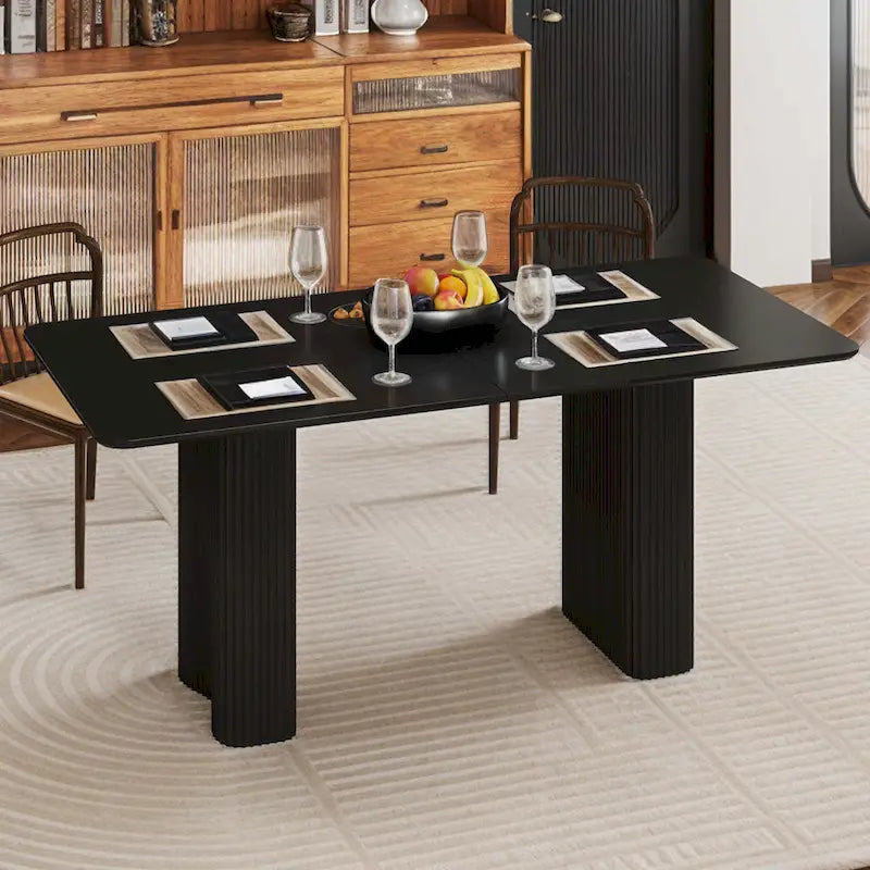 Moasis Modern Dining Table for Kitchen Dining Room for 6-8 People Creamy White