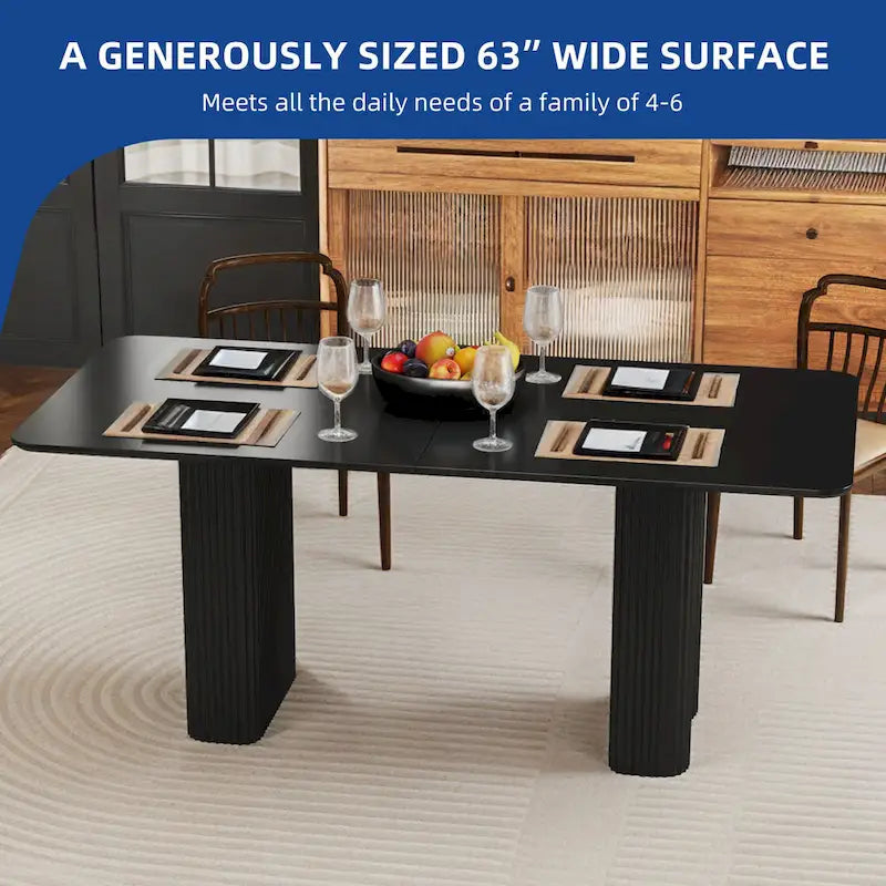 Moasis Modern Dining Table for Kitchen Dining Room for 6-8 People Creamy White