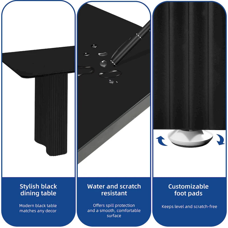 Moasis Modern Dining Table for Kitchen Dining Room for 6-8 People Creamy White