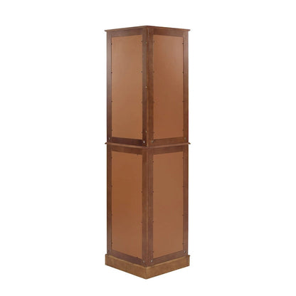 Corner Curio Dispaly Cabinet with Lights, Adjustable Tempered Glass Shelves, Mirrored Back