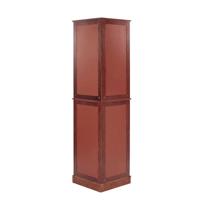 Corner Curio Dispaly Cabinet with Lights, Adjustable Tempered Glass Shelves, Mirrored Back