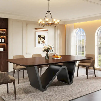 78.74-inch Large Rectangular Sintered Stone Dining Table for 6-8 - N/A