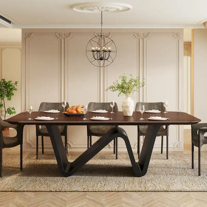 78.74-inch Large Rectangular Sintered Stone Dining Table for 6-8 - N/A