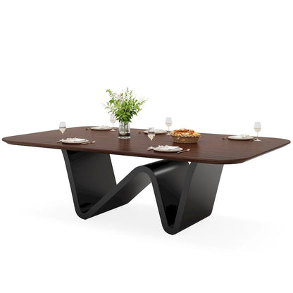 78.74-inch Large Rectangular Sintered Stone Dining Table for 6-8 - N/A