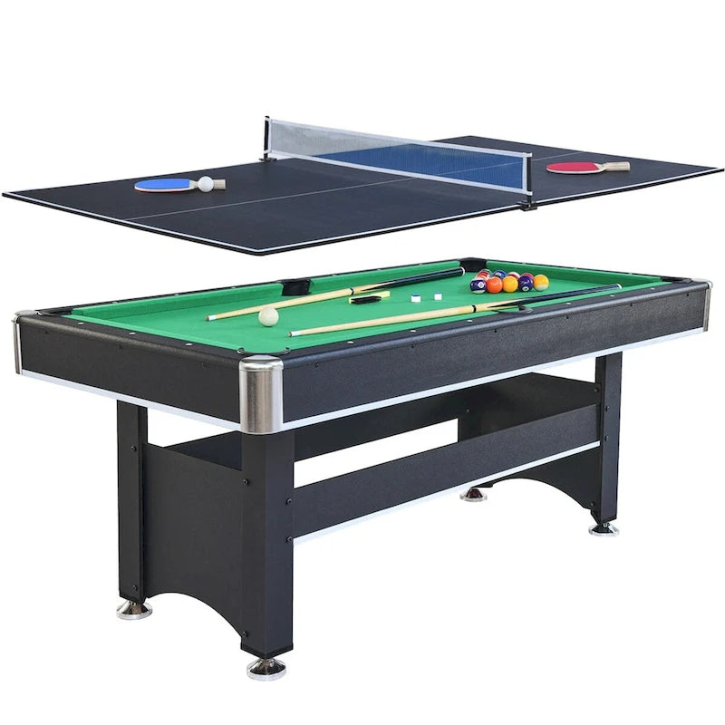 6-ft Pool Table with Table Tennis Top