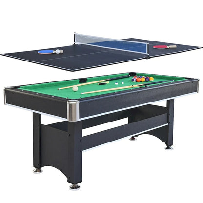 6-ft Pool Table with Table Tennis Top