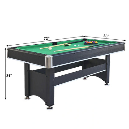 6-ft Pool Table with Table Tennis Top