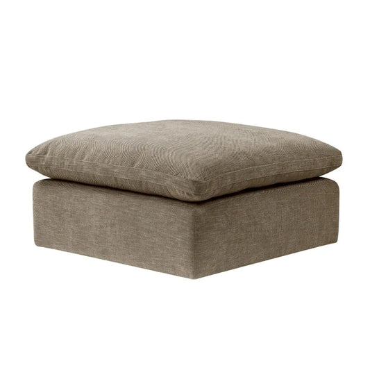 Scott 37 Inch Square Ottoman, Removable Pillow Top Cushion, Beige