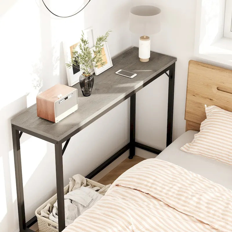 Narrow Console Table Sofa Table Industrial Hallway Table for Entryway