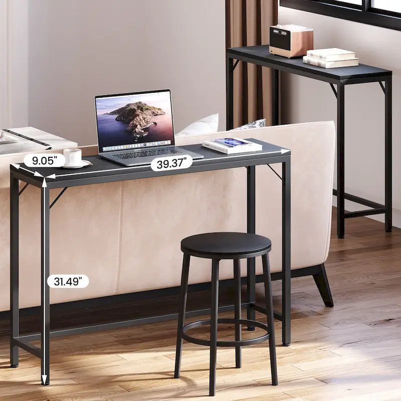 Narrow Console Table Sofa Table Industrial Hallway Table for Entryway