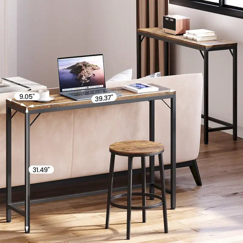 Narrow Console Table Sofa Table Industrial Hallway Table for Entryway