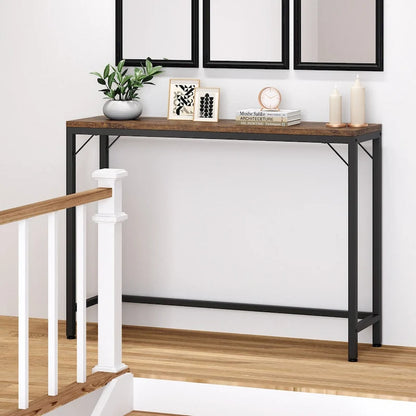 Narrow Console Table Sofa Table Industrial Hallway Table for Entryway