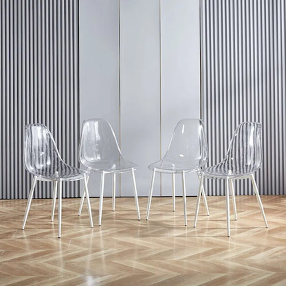 dining chair,set of 4,metal leg,plastic seat for Living Room