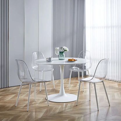 dining chair,set of 4,metal leg,plastic seat for Living Room