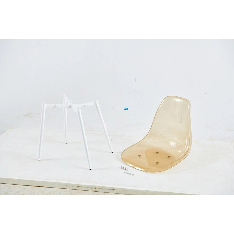 dining chair,set of 4,metal leg,plastic seat for Living Room