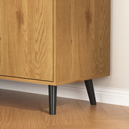 Storage Cabinet with 3 Drawers & Adjustable Shelf, Mid Century Cabinet with Door, Accent Cabinet for Living Room, Home Office