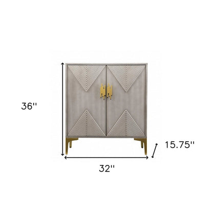 Graywash Textured Geo Contemporary Accent Cabinet